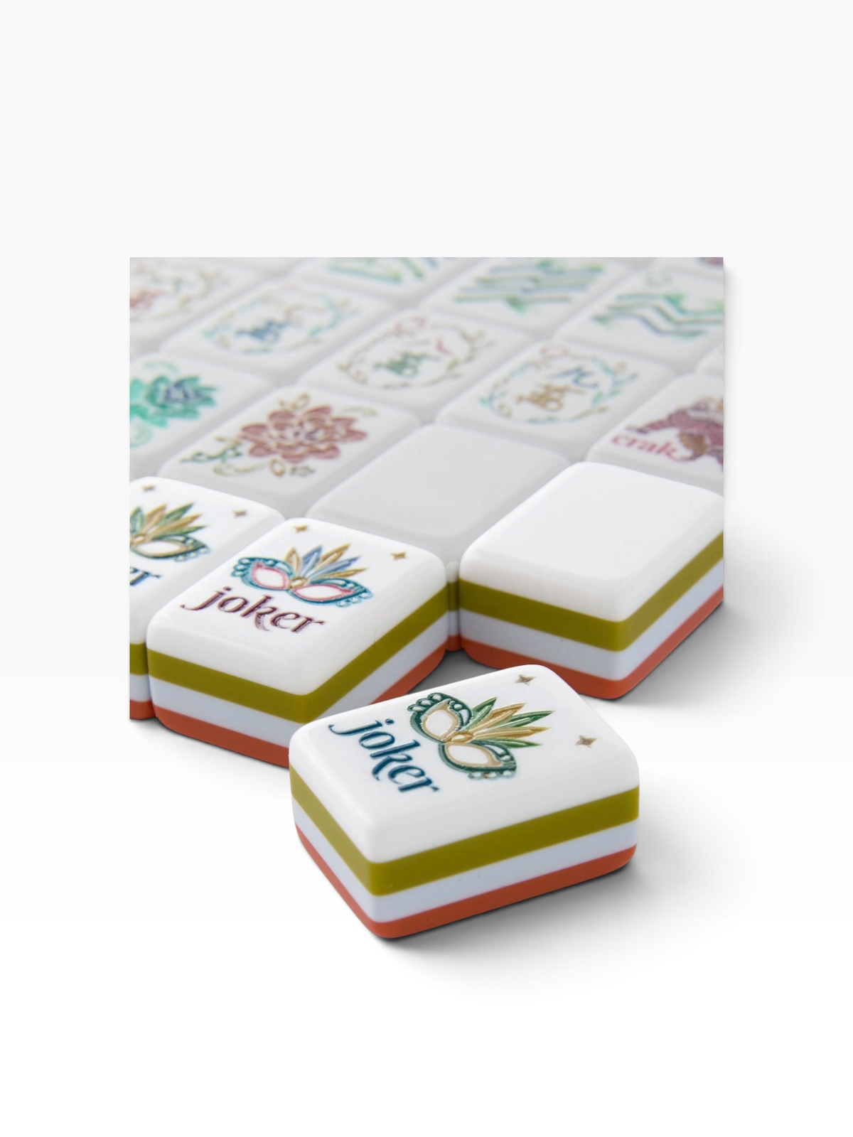 4 Layer Burnt Orange Back American Mahjong Tile Set