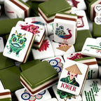4 Layer Olive Green Back American Mahjong Tile Set