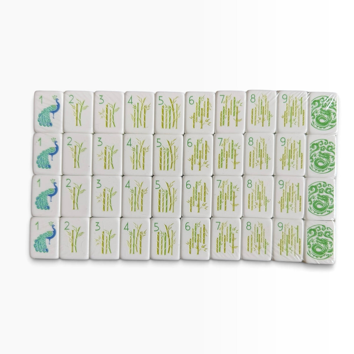 4 Layer Lime Green Back American Mahjong Tile Set