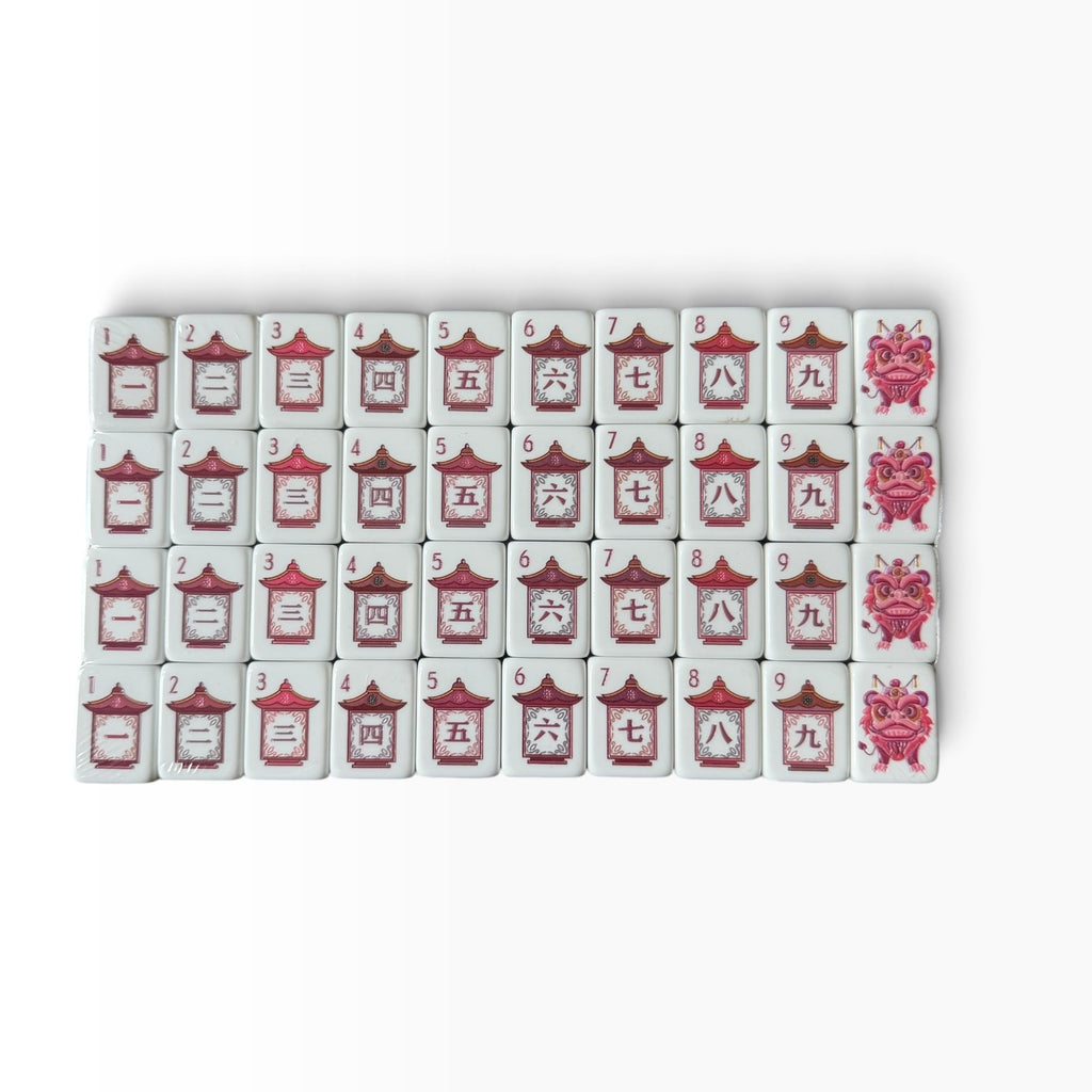 4 Layer Olive Green Back American Mahjong Tile Set