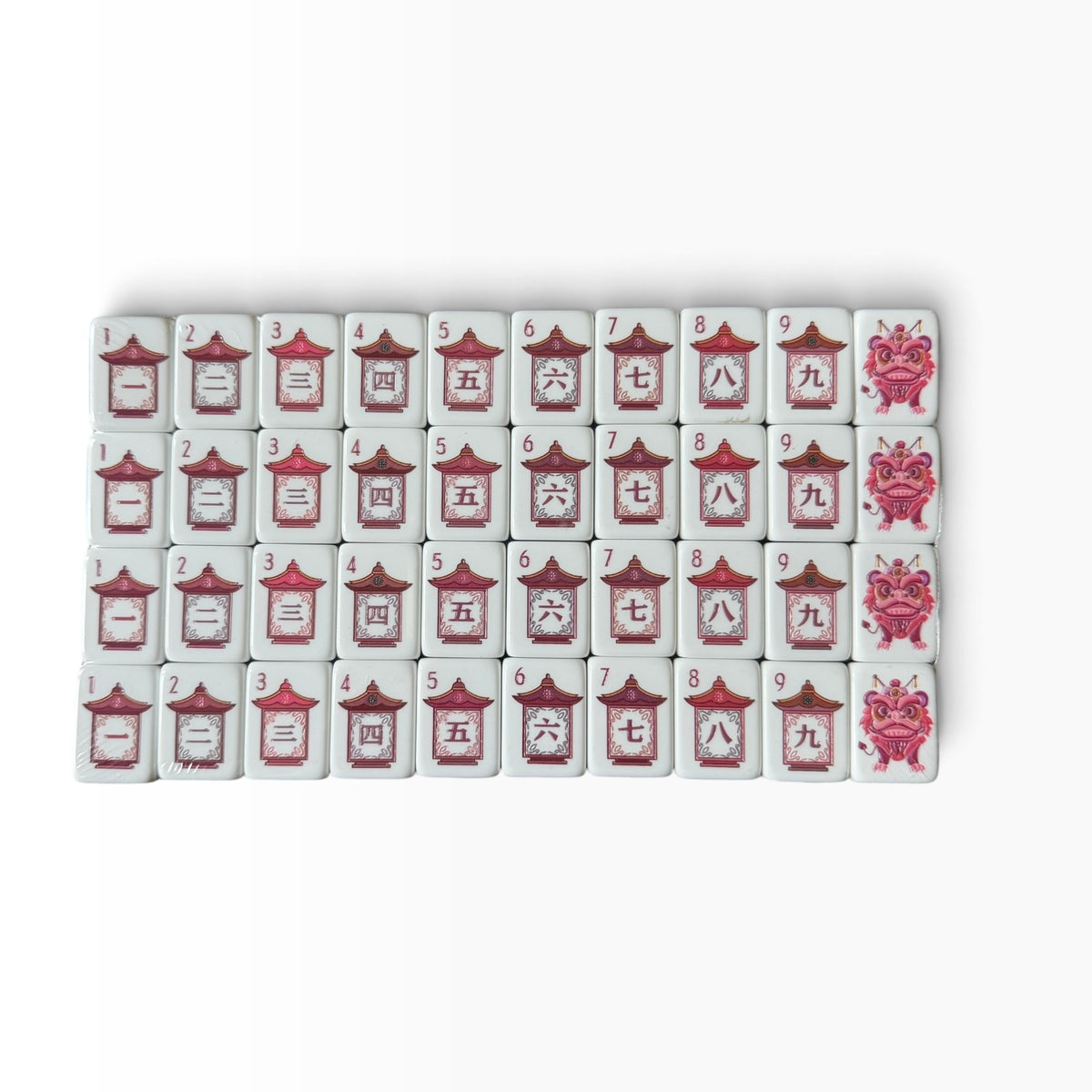 4 Layer Olive Green Back American Mahjong Tile Set