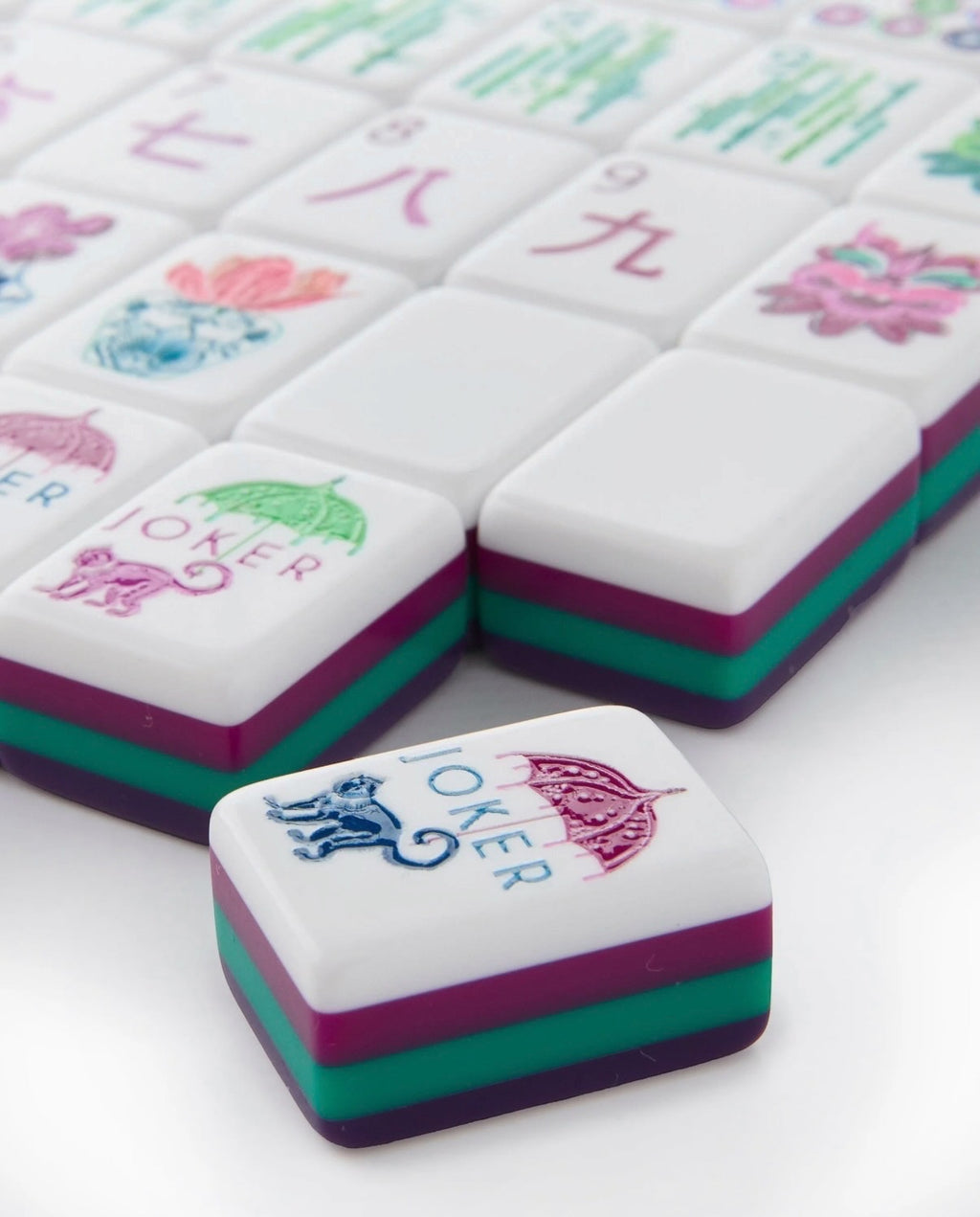 4 Layer Purple Back American Mahjong Tile Set