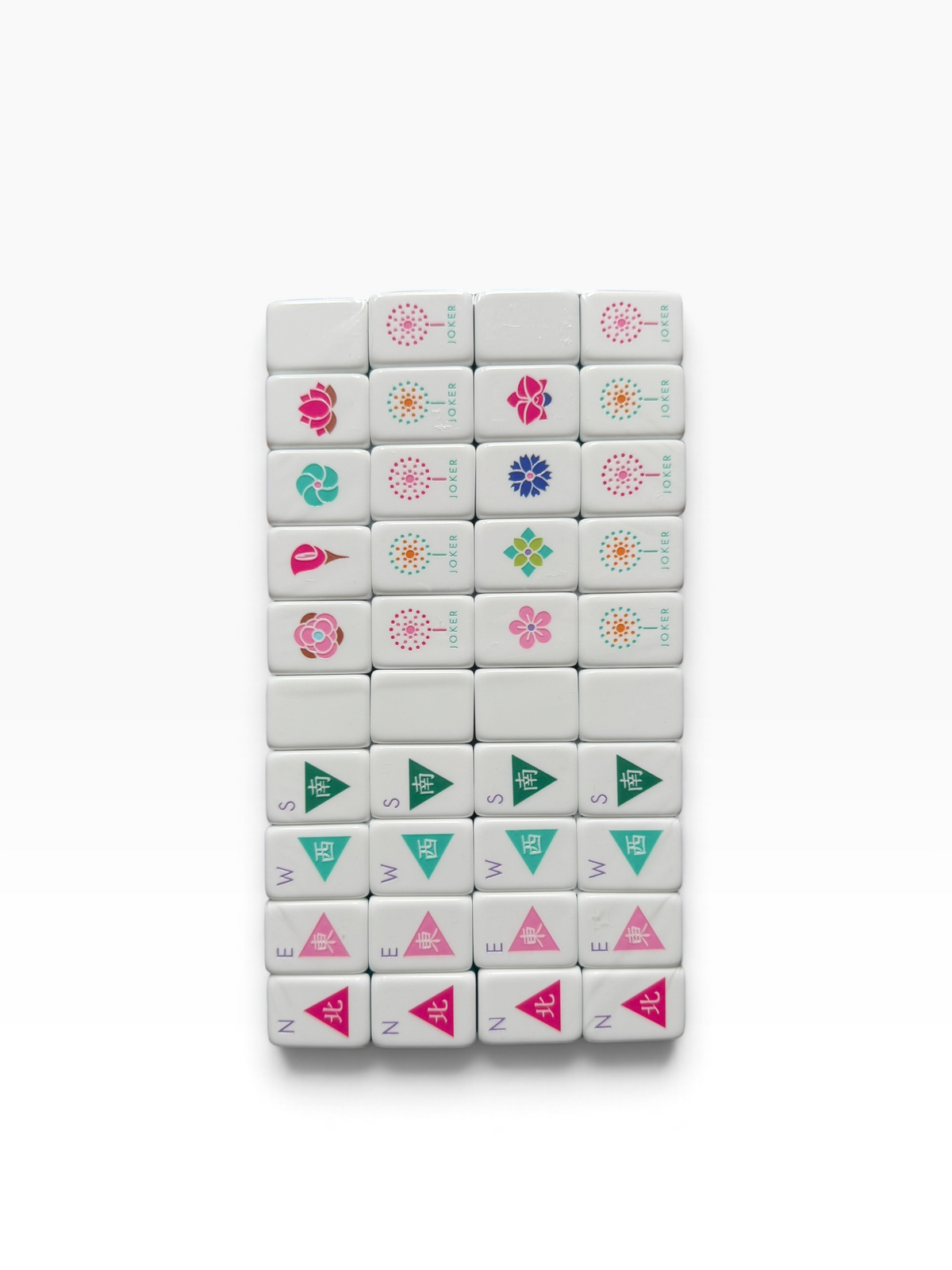 4 Layer Milk Pink Back Mahjong Tile Set