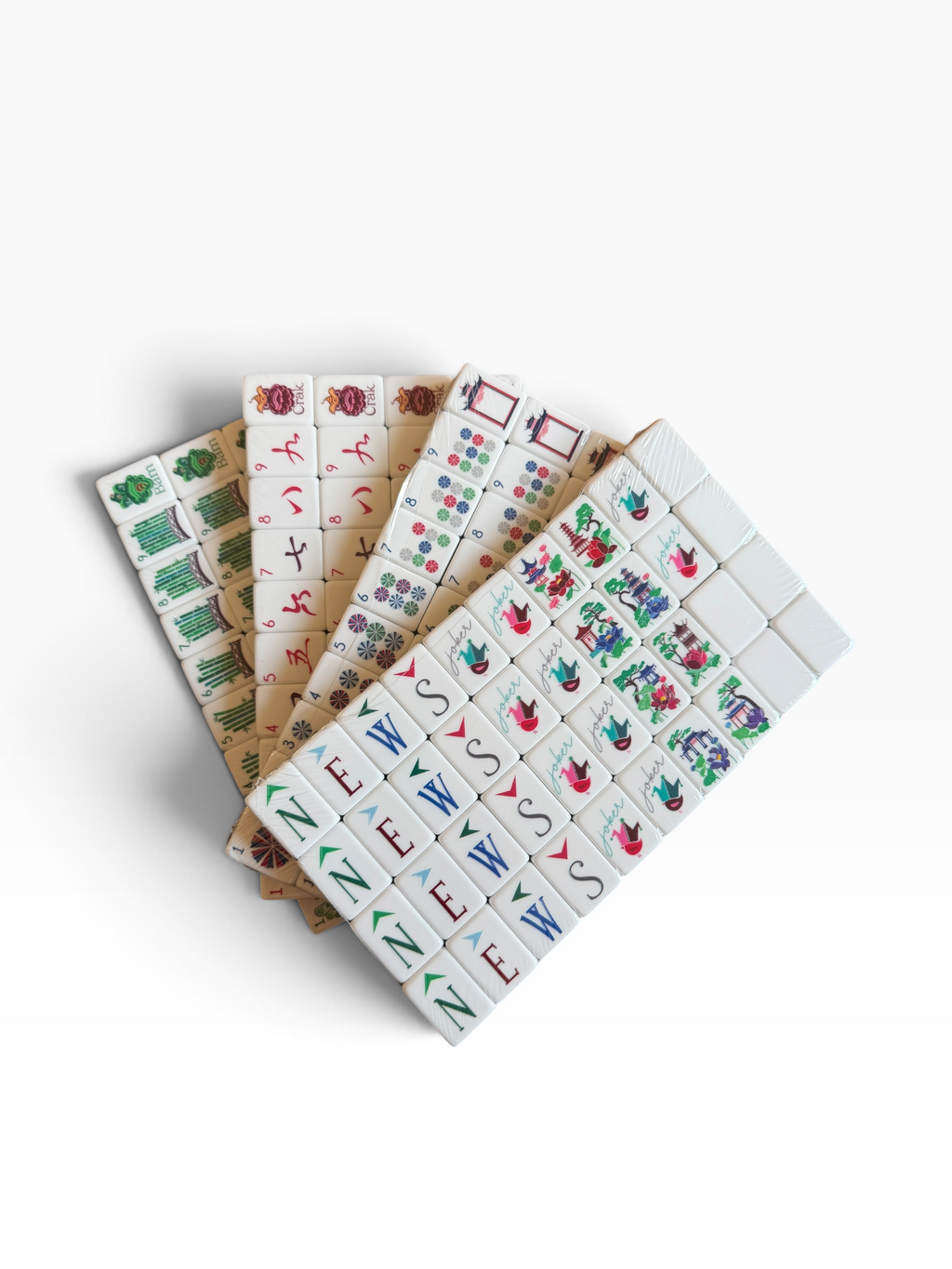 4 Layer Teal Back American Mahjong Tile Set