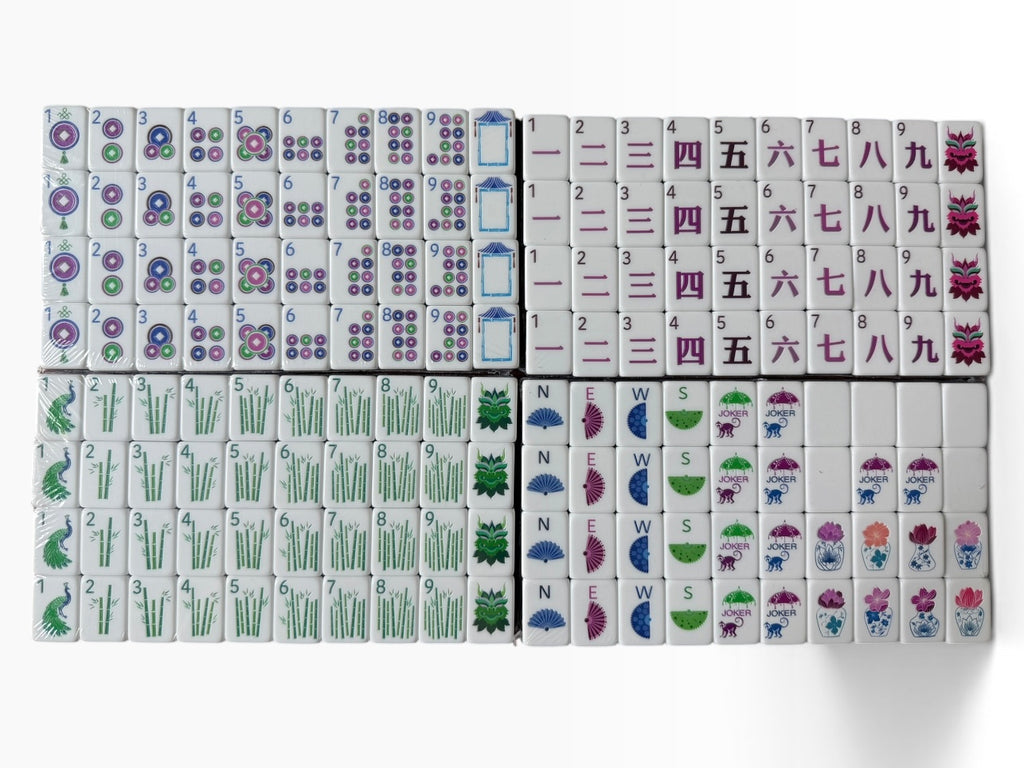 4 Layer Purple Back American Mahjong Tile Set