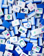 4 Layer Lake Blue Back American Mahjong Tile Set