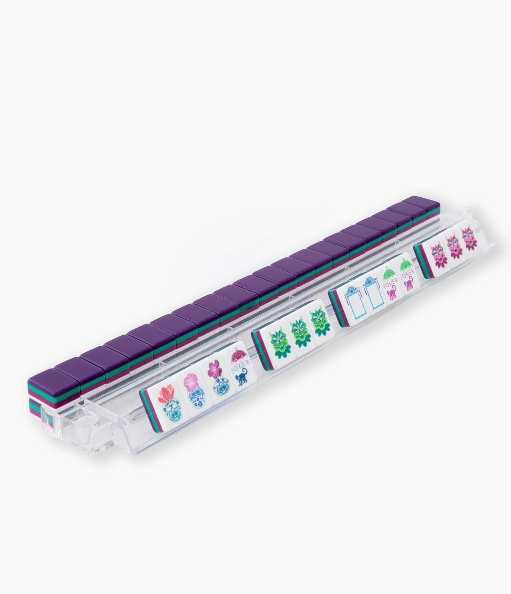 4 Layer Purple Back American Mahjong Tile Set