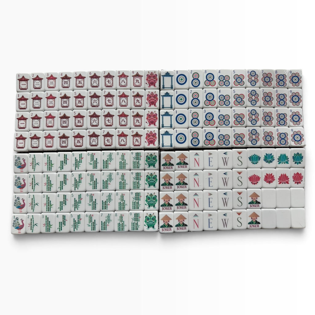 4 Layer Olive Green Back American Mahjong Tile Set