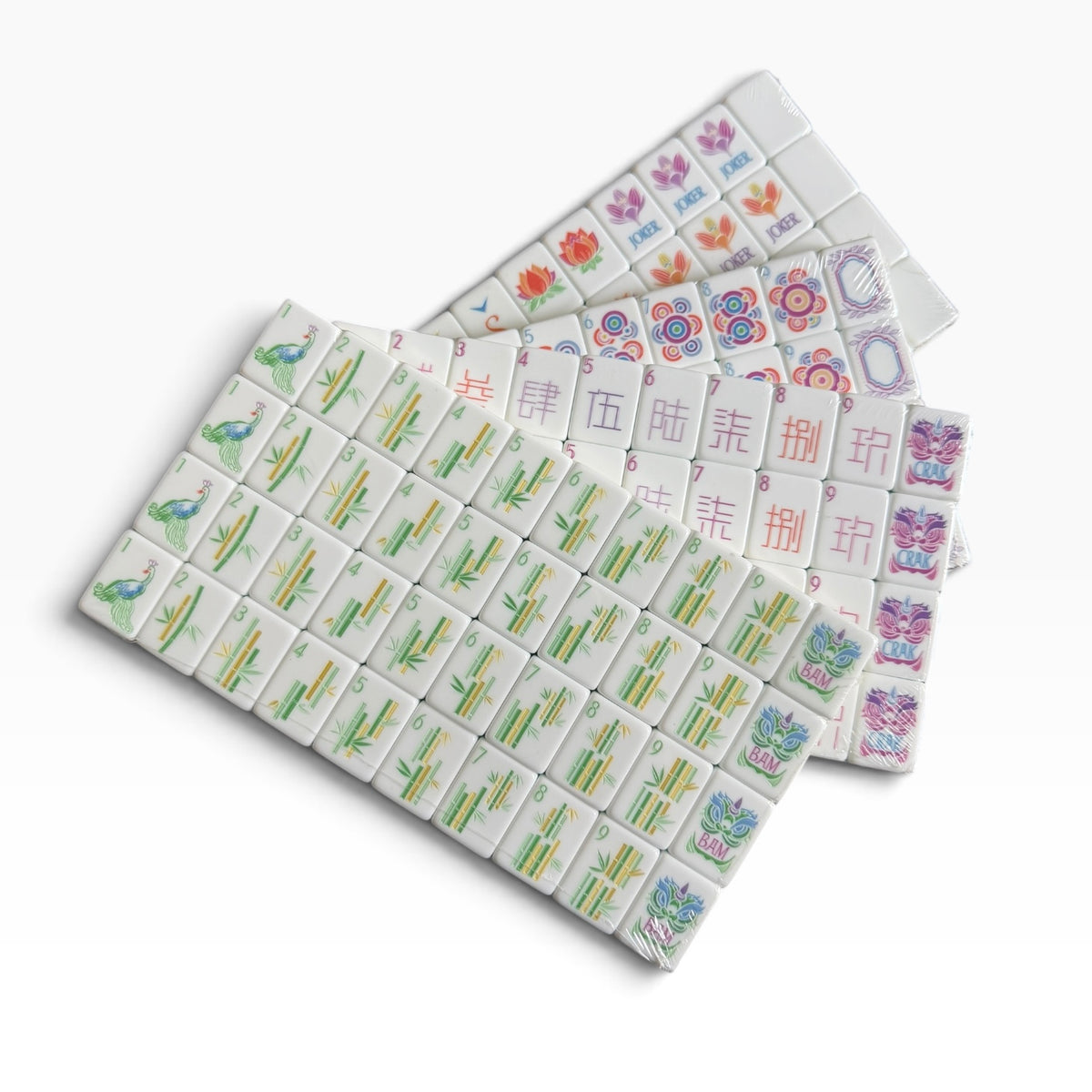 4 Layer Light Yellow Back American Mahjong Tile Set