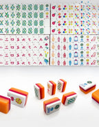 4 Layer Orange Back American Mahjong Tile Set