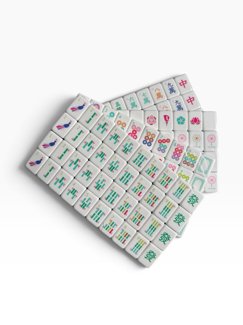 4 Layer Milk Pink Back Mahjong Tile Set