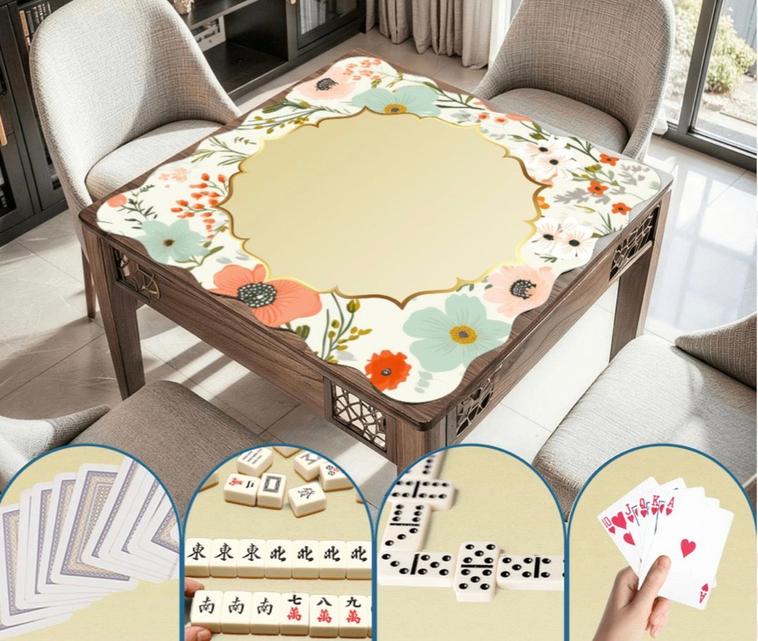 Petals & Porcelain Scalloped Edge Mahjong Mat