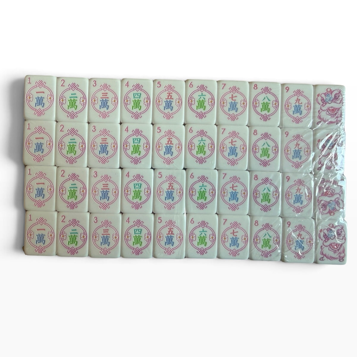 4 Layer Pink Back American Mahjong Tile Set
