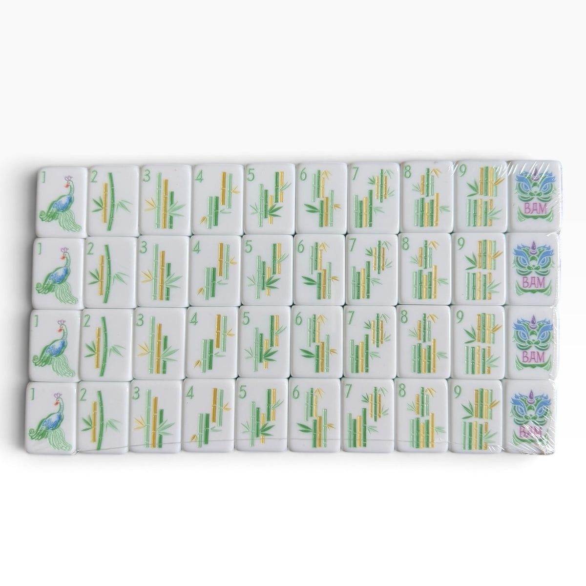4 Layer Light Yellow Back American Mahjong Tile Set