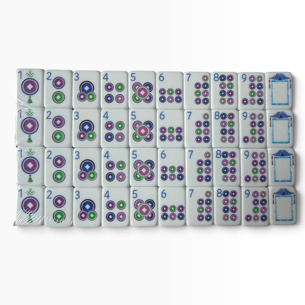 4 Layer Purple Back American Mahjong Tile Set