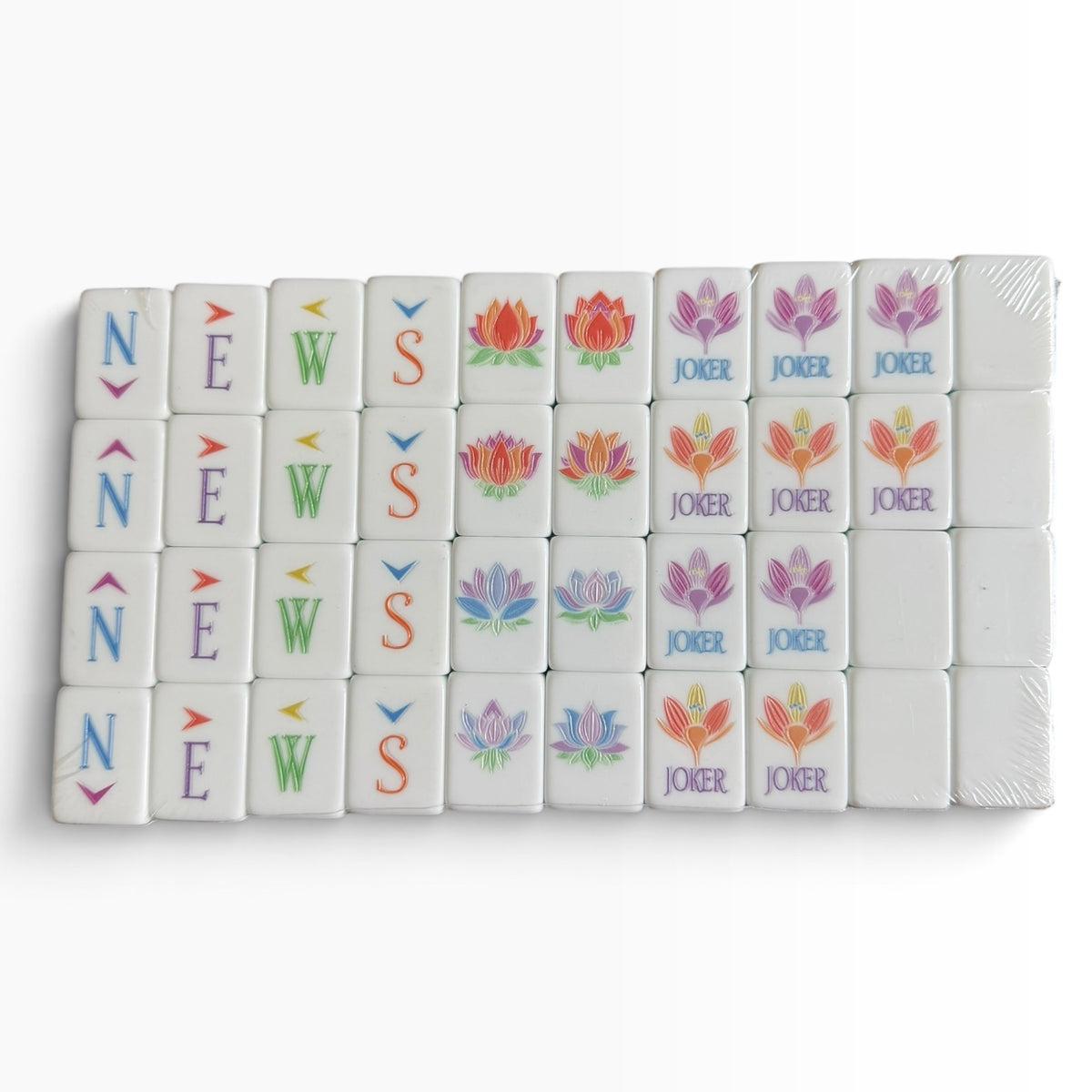 4 Layer Light Yellow Back American Mahjong Tile Set