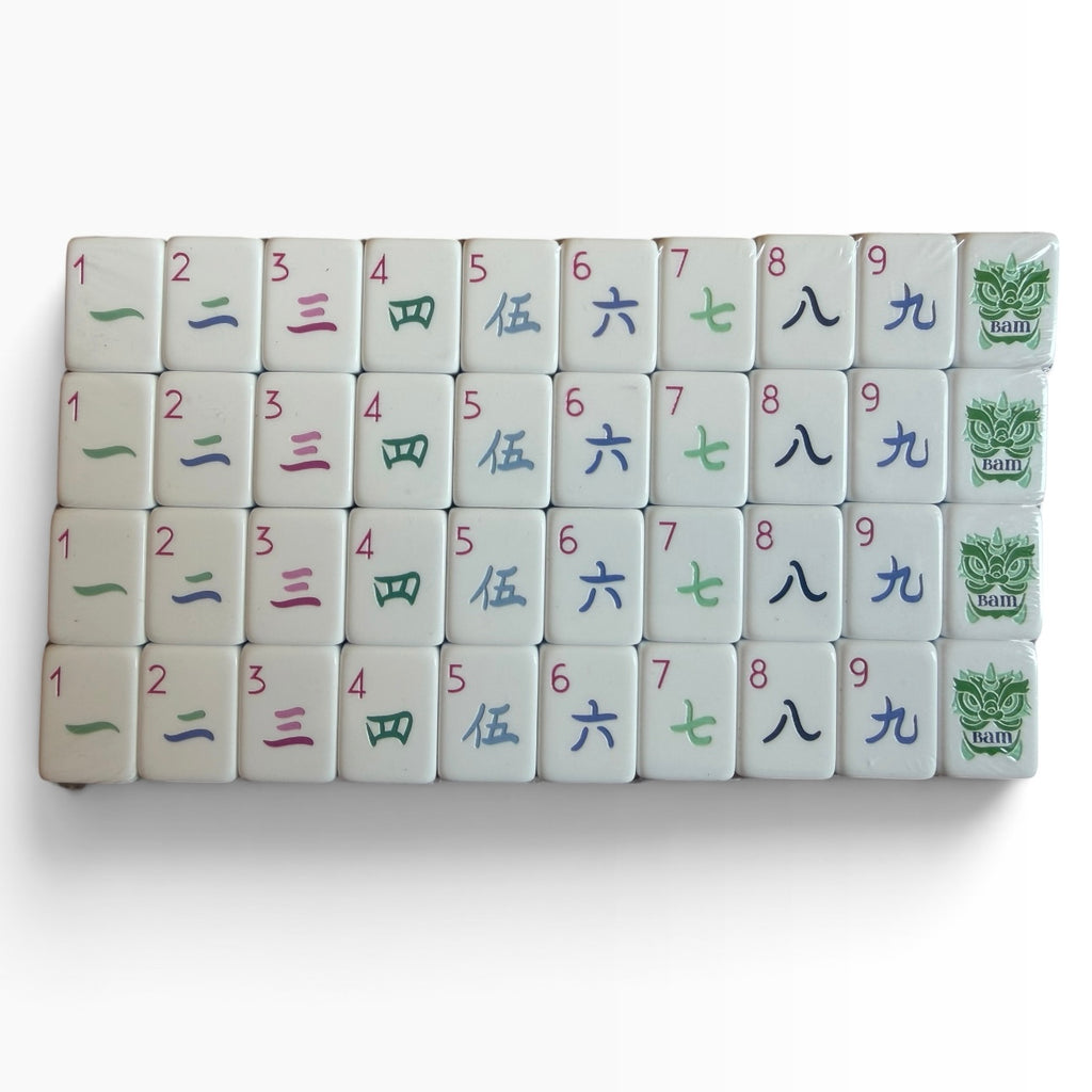 4 Layer Lake Blue Back American Mahjong Tile Set
