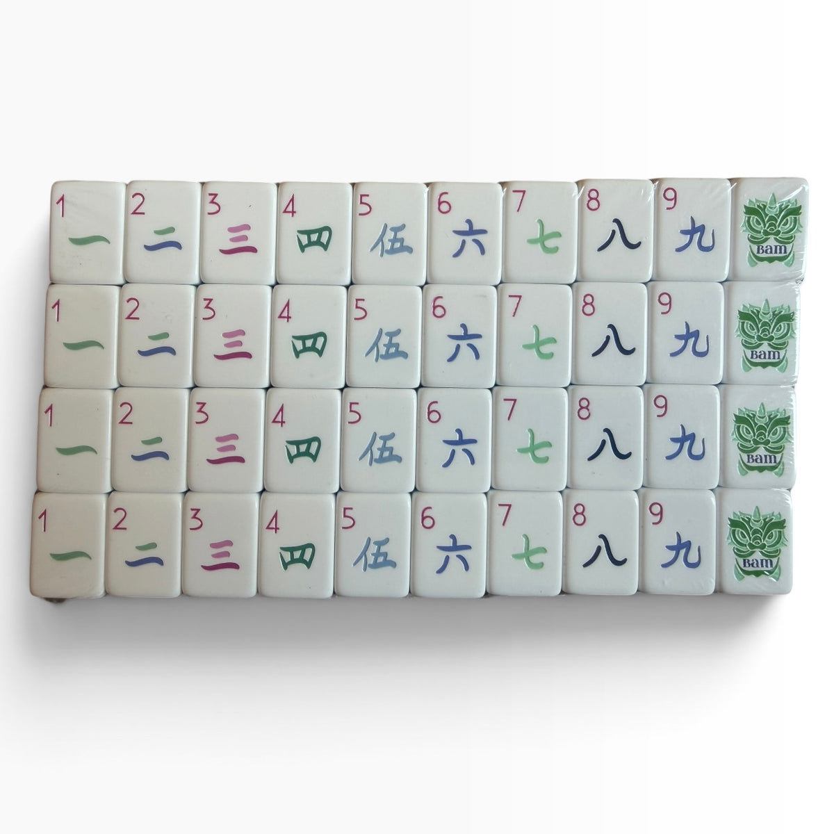 4 Layer Lake Blue Back American Mahjong Tile Set