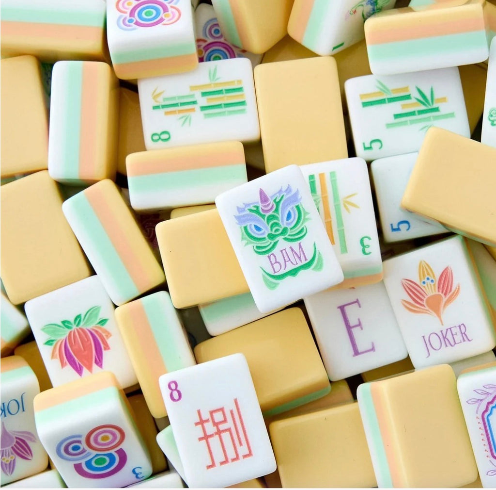 4 Layer Light Yellow Back American Mahjong Tile Set