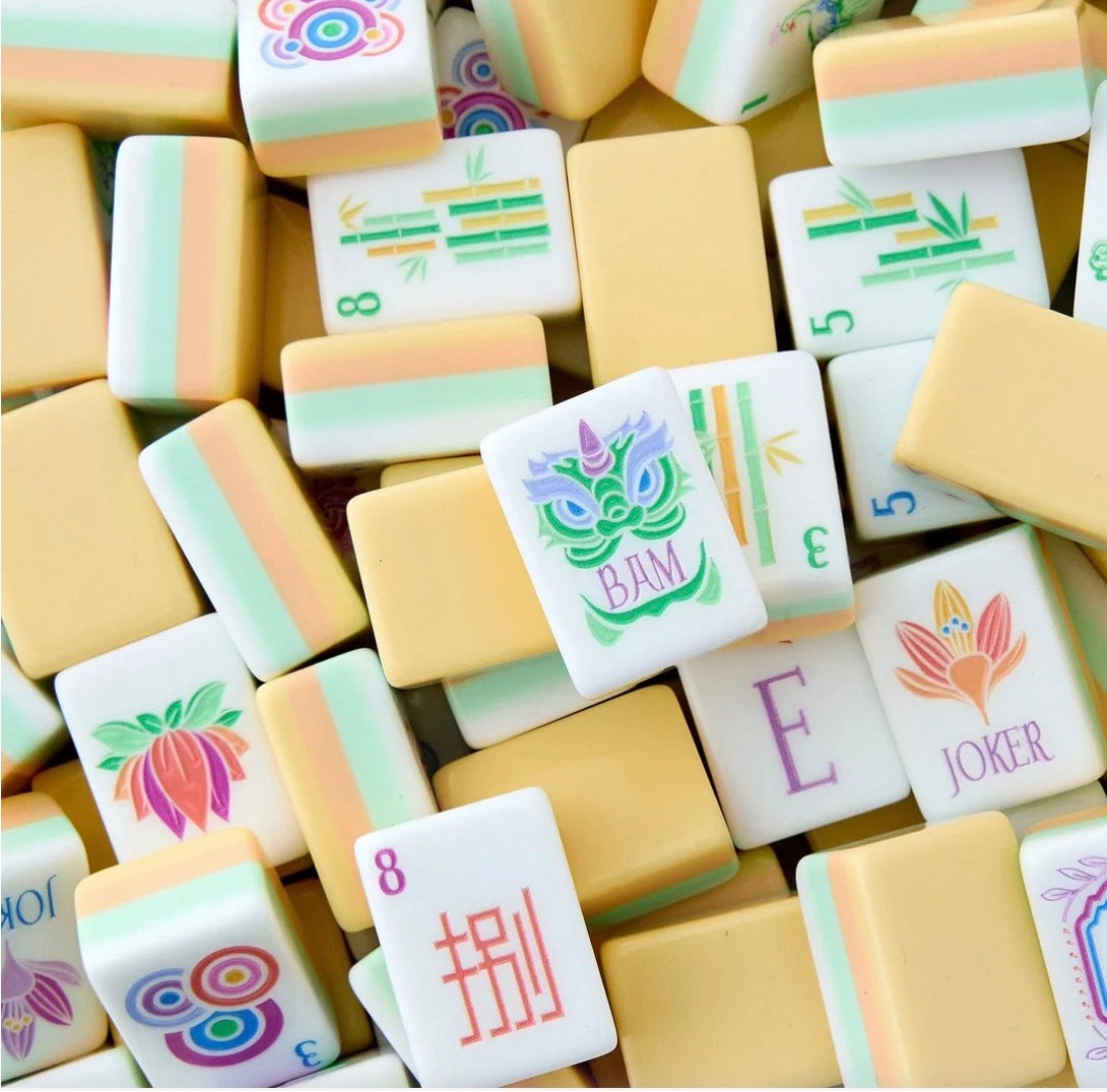 4 Layer Light Yellow Back American Mahjong Tile Set