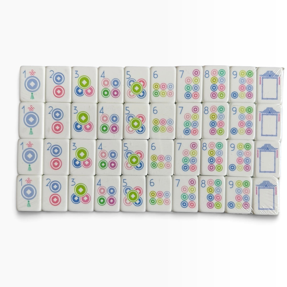 4 Layer Lime Green Back American Mahjong Tile Set