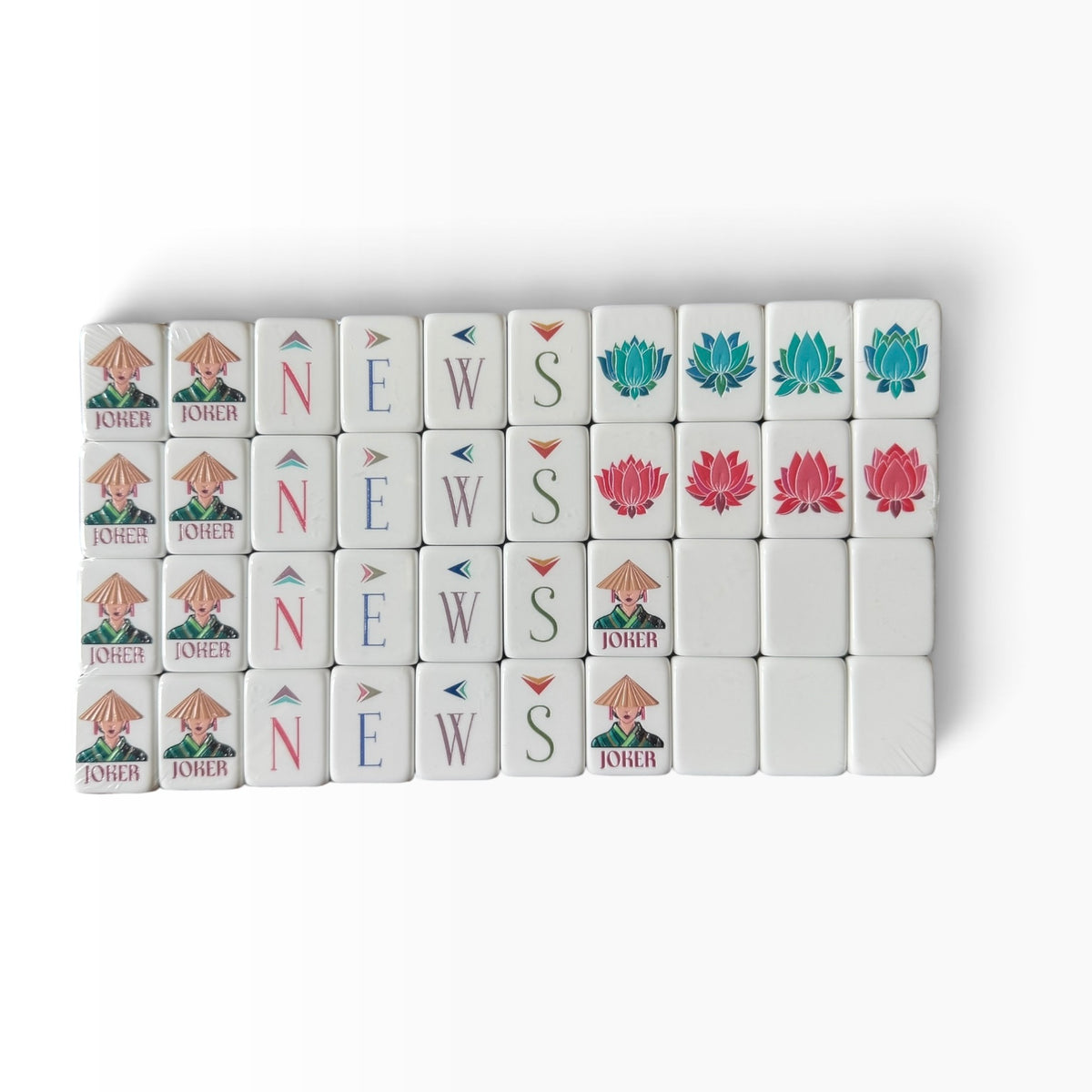 4 Layer Olive Green Back American Mahjong Tile Set