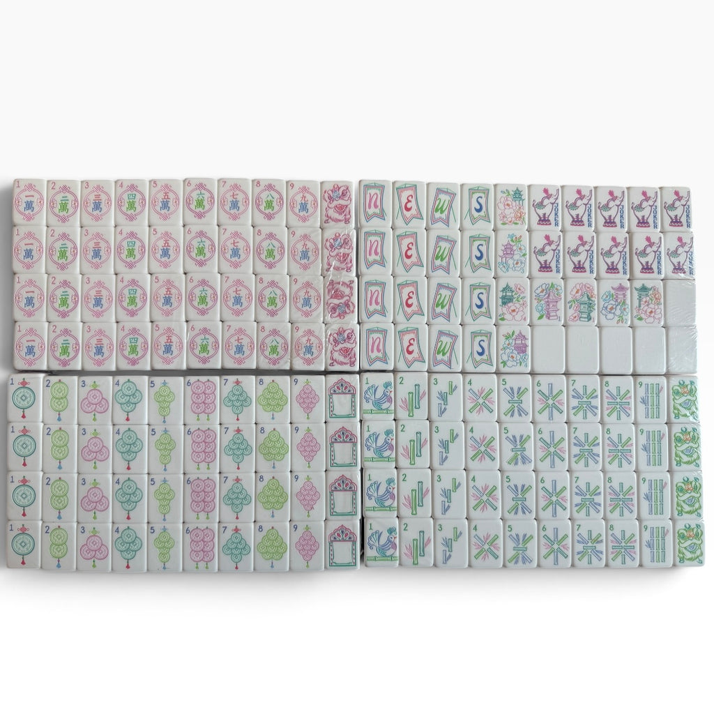 4 Layer Pink Back American Mahjong Tile Set