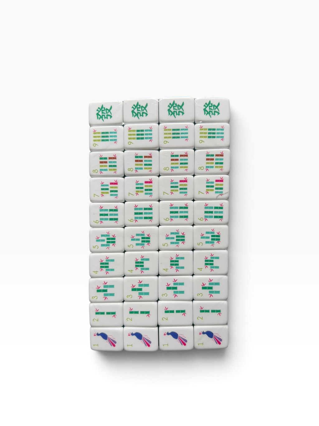 4 Layer Milk Pink Back Mahjong Tile Set