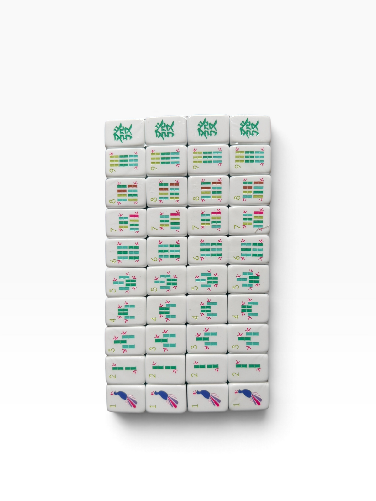 4 Layer Milk Pink Back Mahjong Tile Set