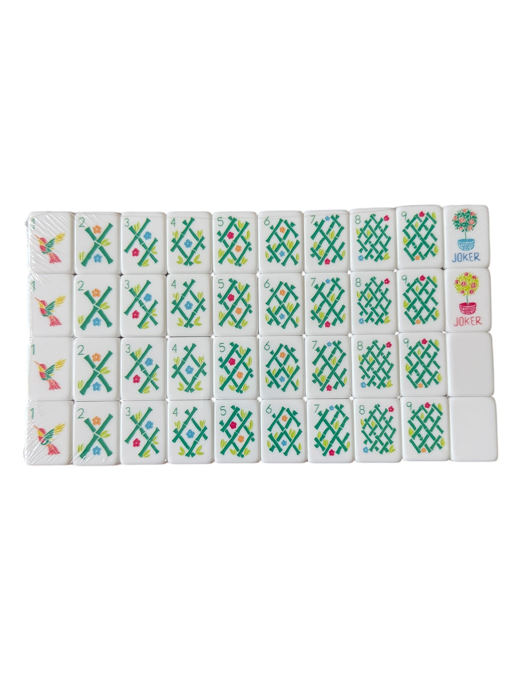 4 Layer Orange Back American Mahjong Tile Set