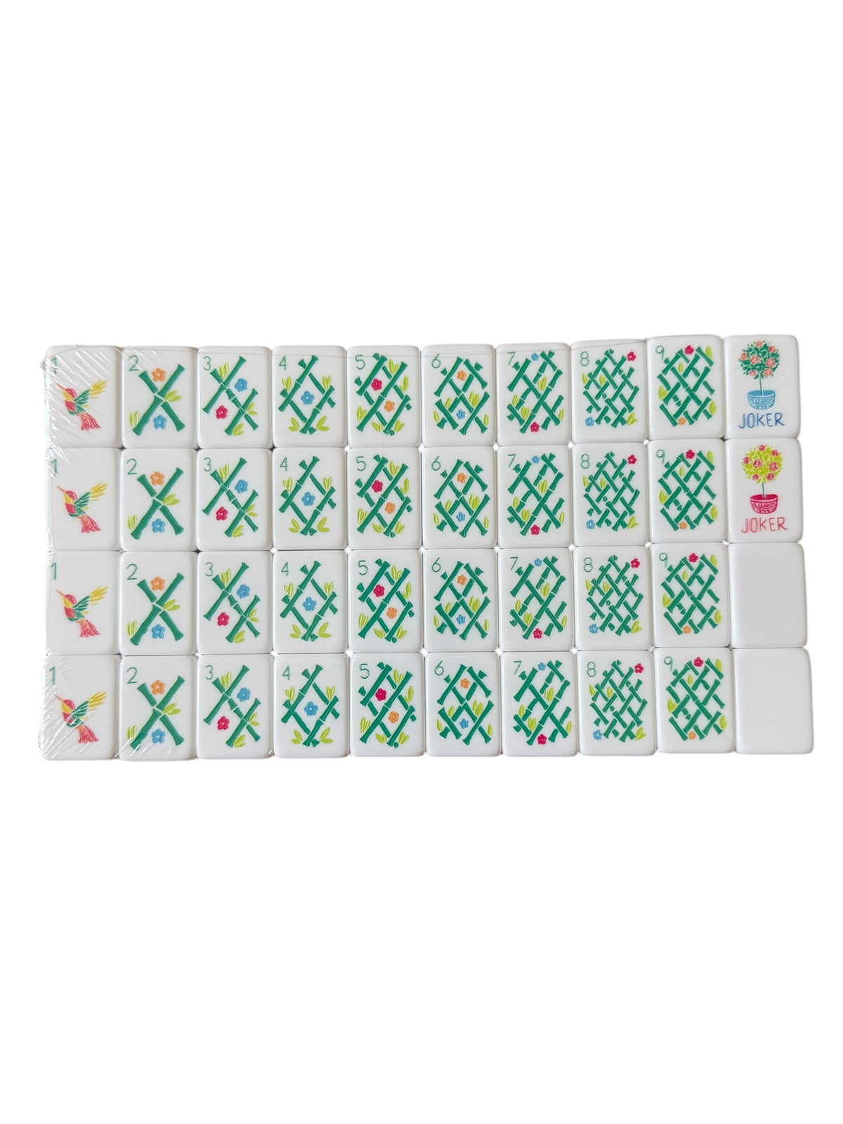 4 Layer Orange Back American Mahjong Tile Set