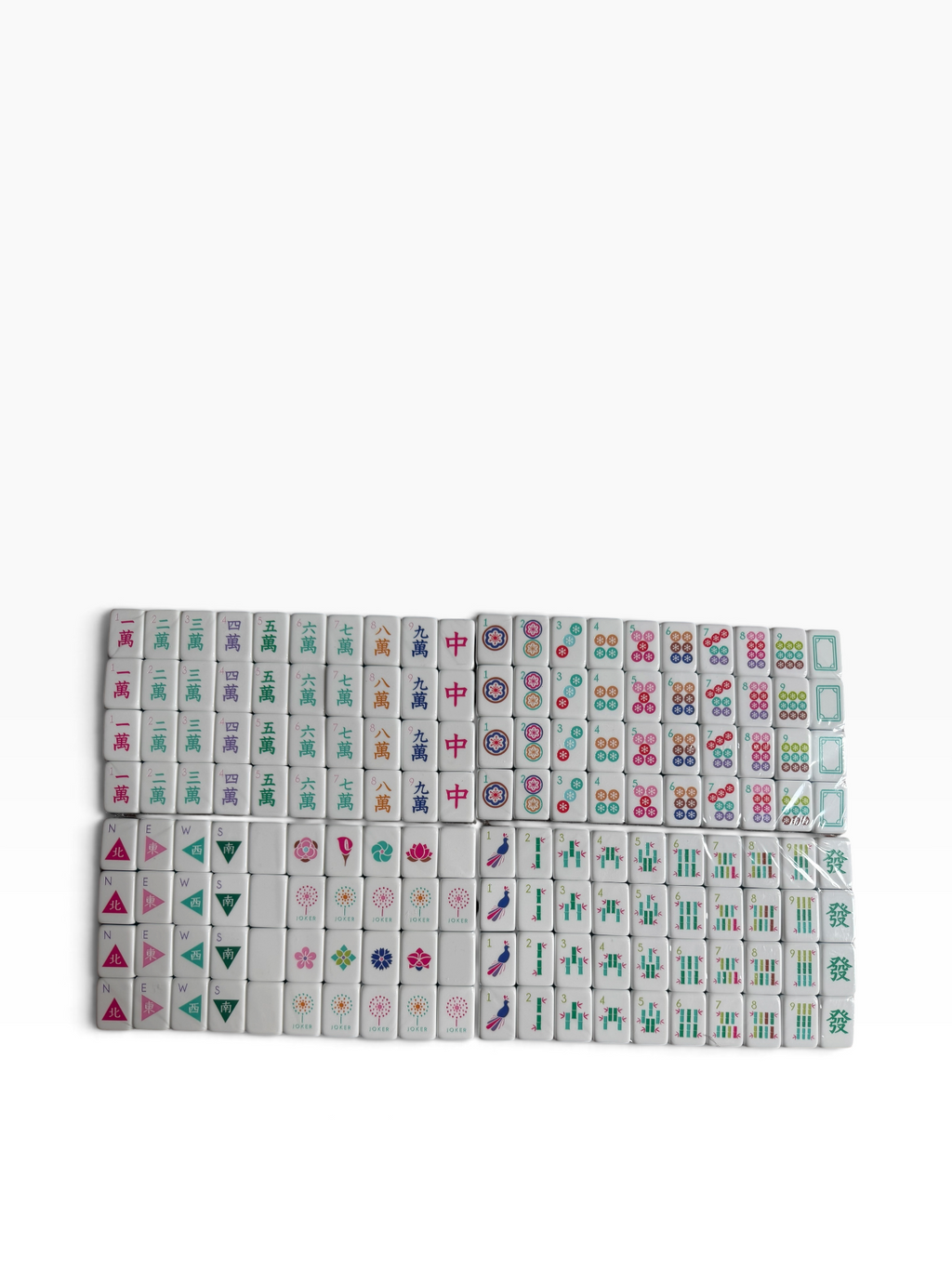 4 Layer Milk Pink Back Mahjong Tile Set