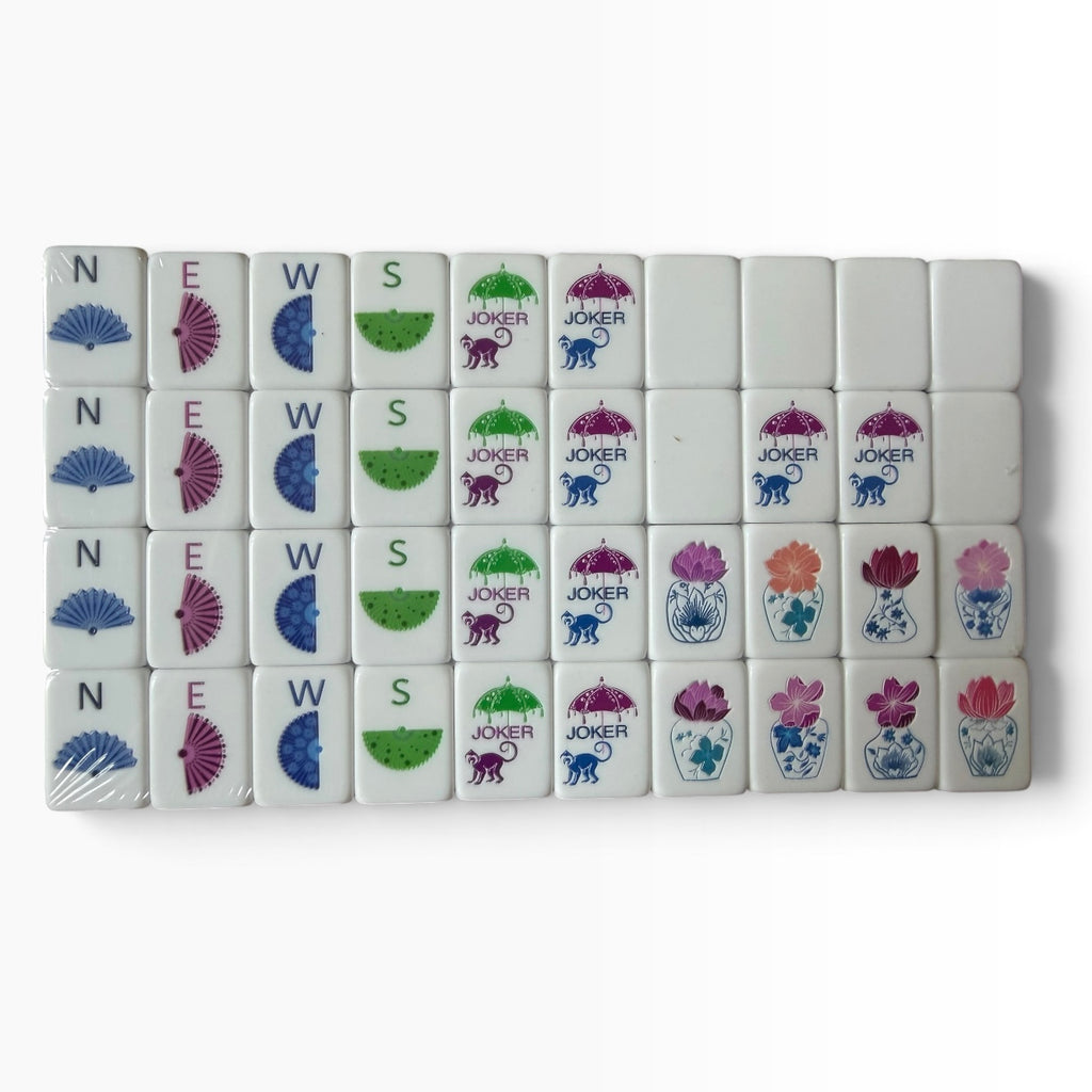 4 Layer Purple Back American Mahjong Tile Set