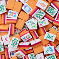 4 Layer Orange Back American Mahjong Tile Set