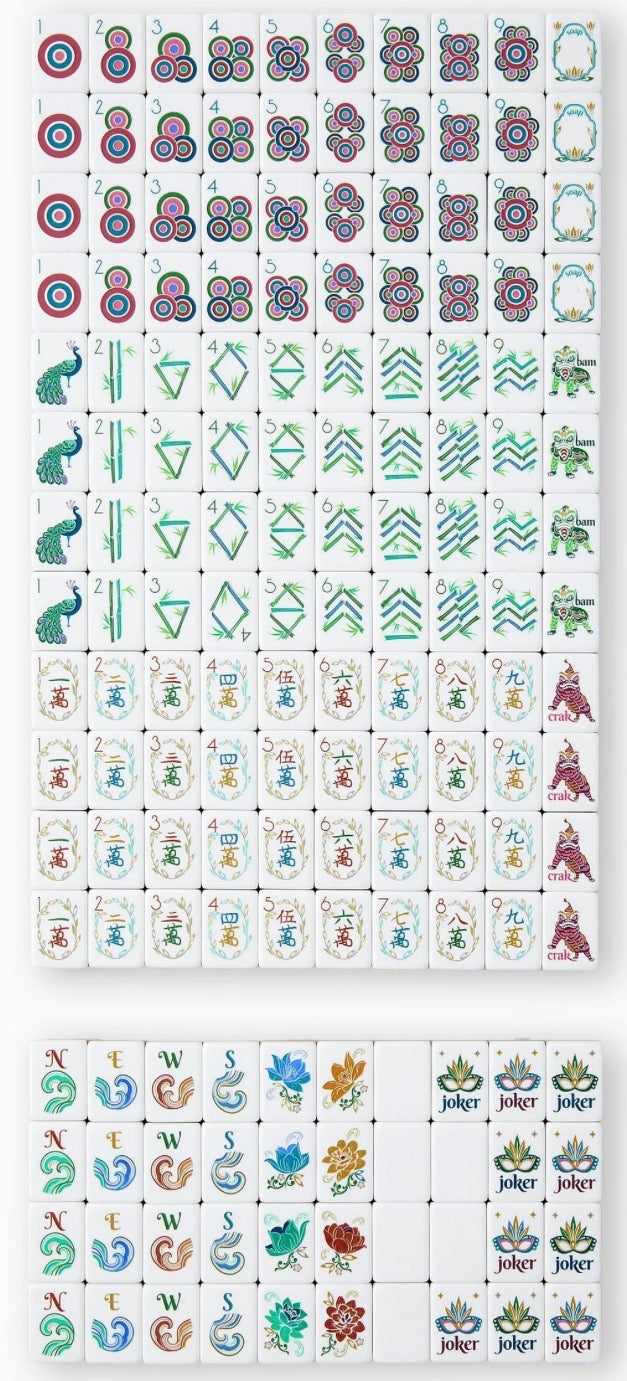 4 Layer Burnt Orange Back American Mahjong Tile Set