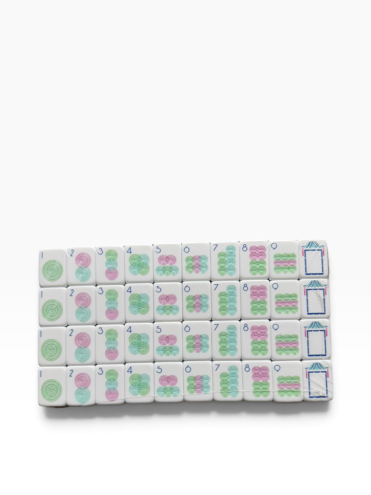 4 Layer Bright Green Back American Mahjong Tile Set