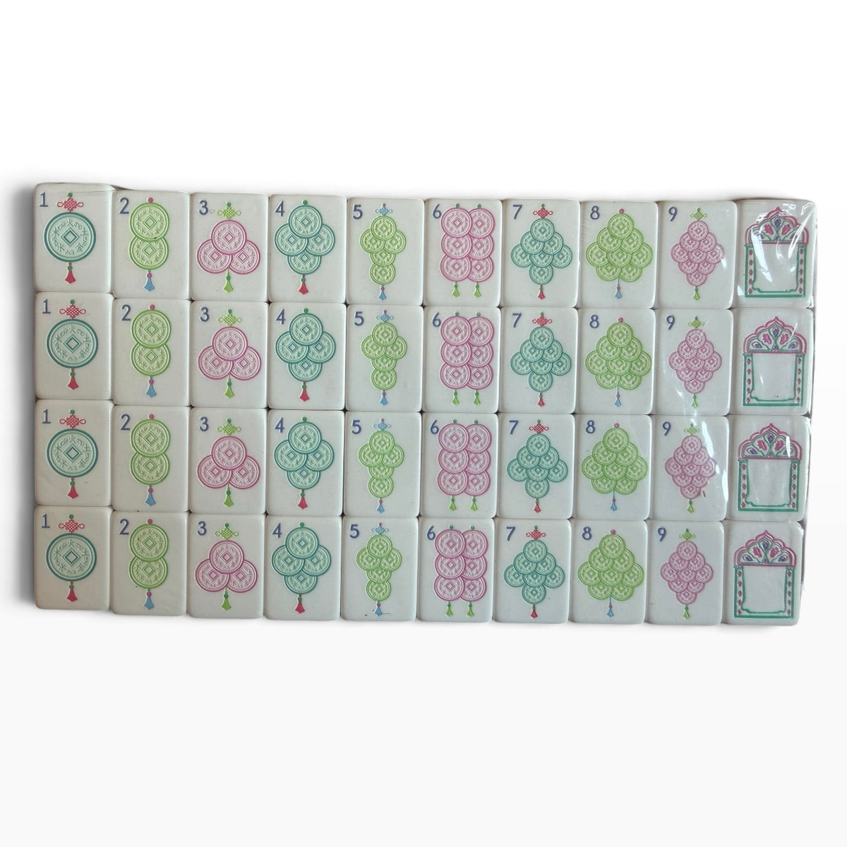 4 Layer Pink Back American Mahjong Tile Set