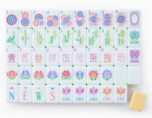 4 Layer Light Yellow Back American Mahjong Tile Set