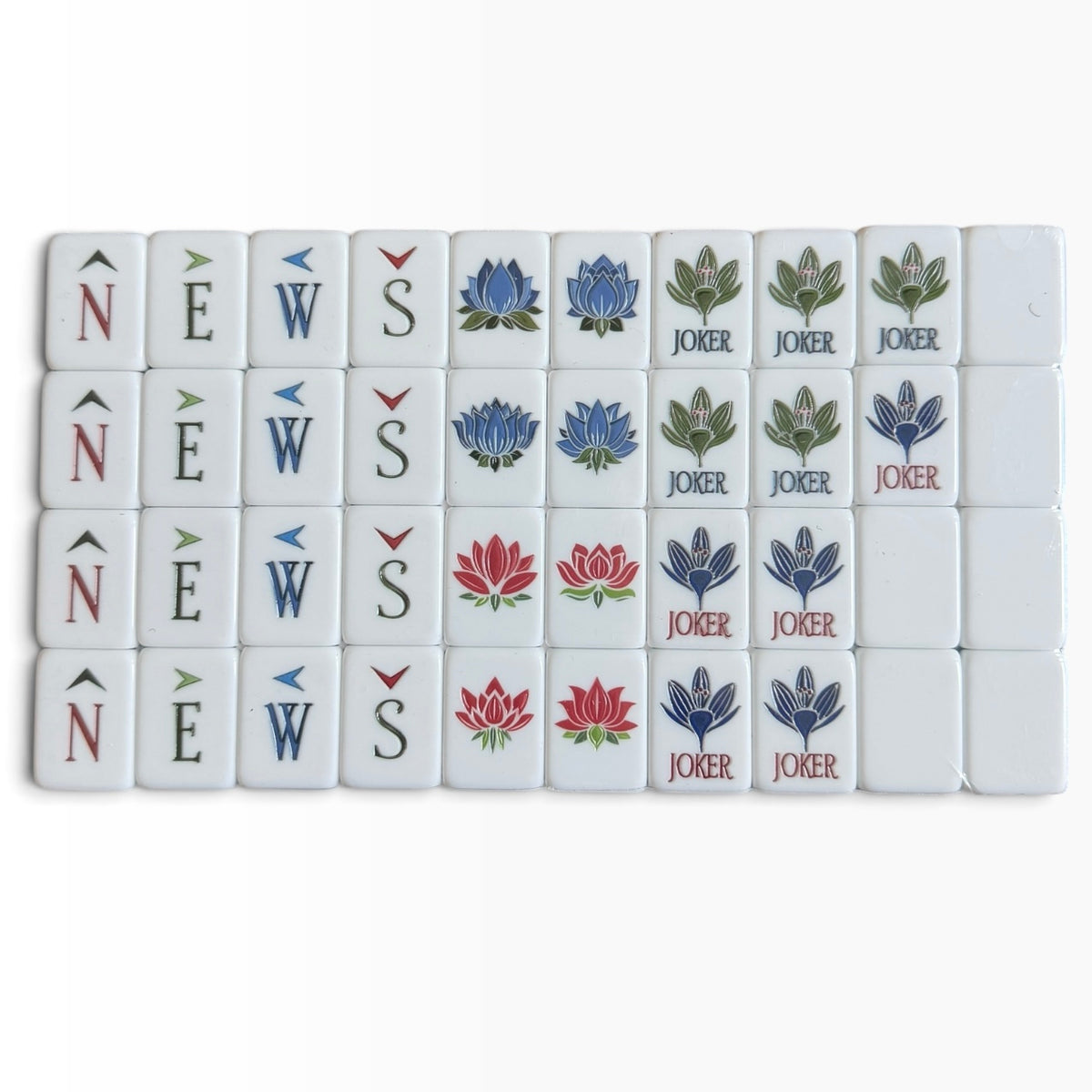 4 Layer Wood Grain Look Back American Mahjong Tile Set