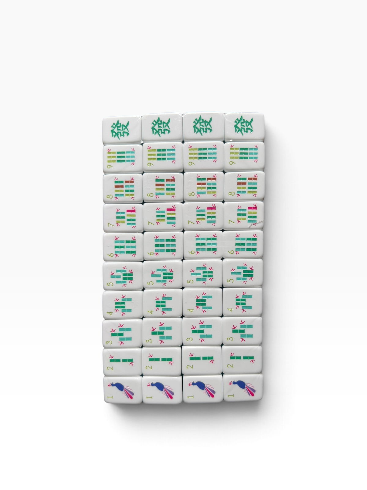 4 Layer Milk Pink Back Mahjong Tile Set