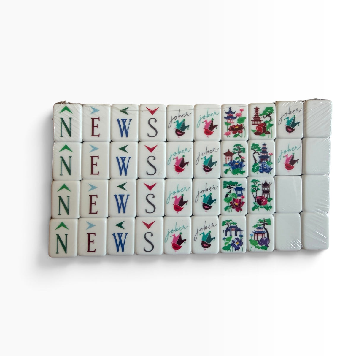4 Layer Teal Back American Mahjong Tile Set