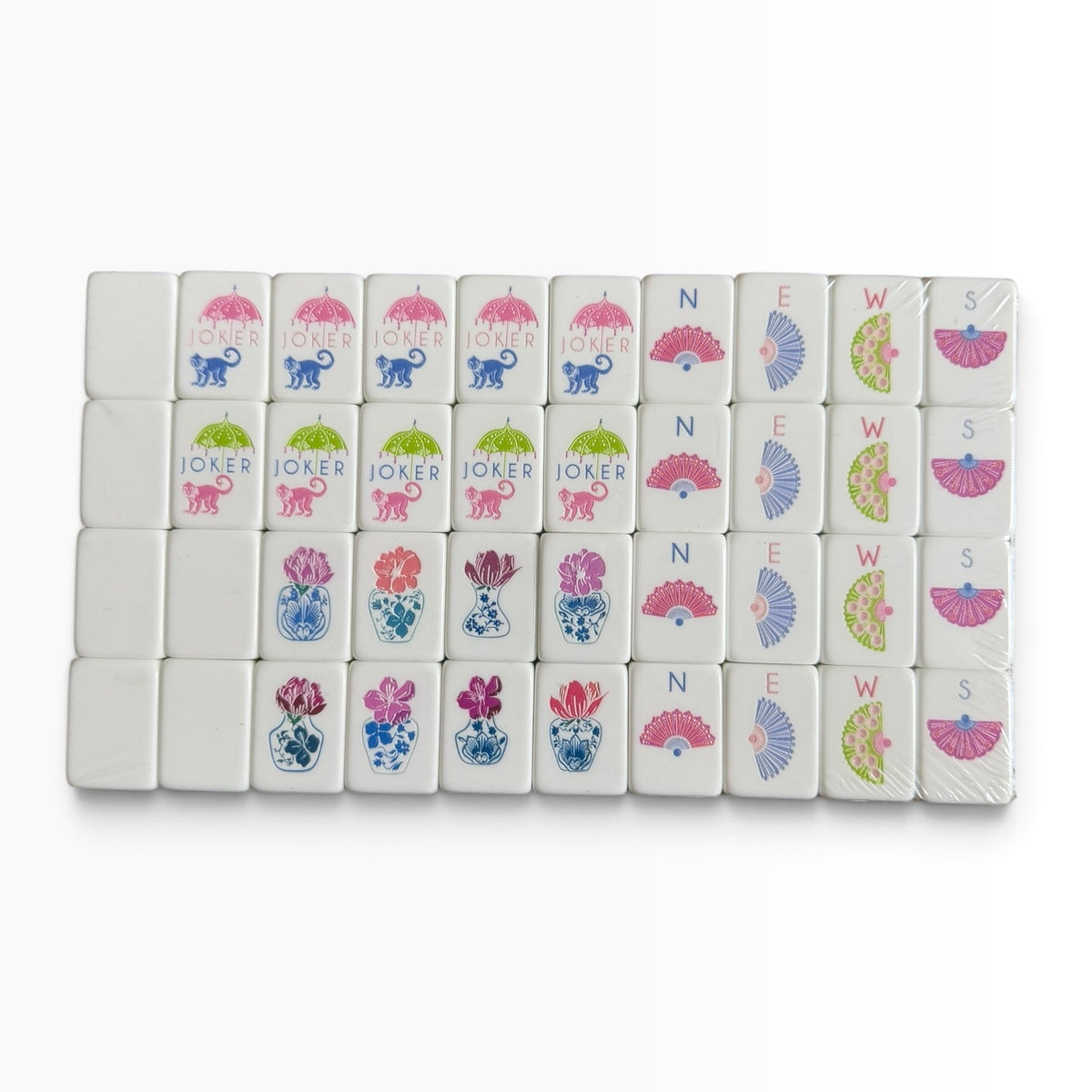 4 Layer Lime Green Back American Mahjong Tile Set