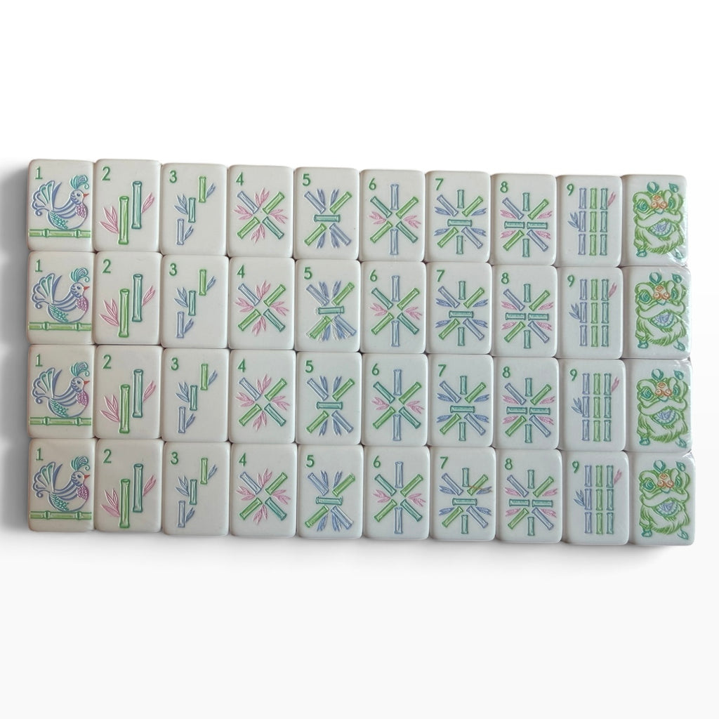 4 Layer Pink Back American Mahjong Tile Set