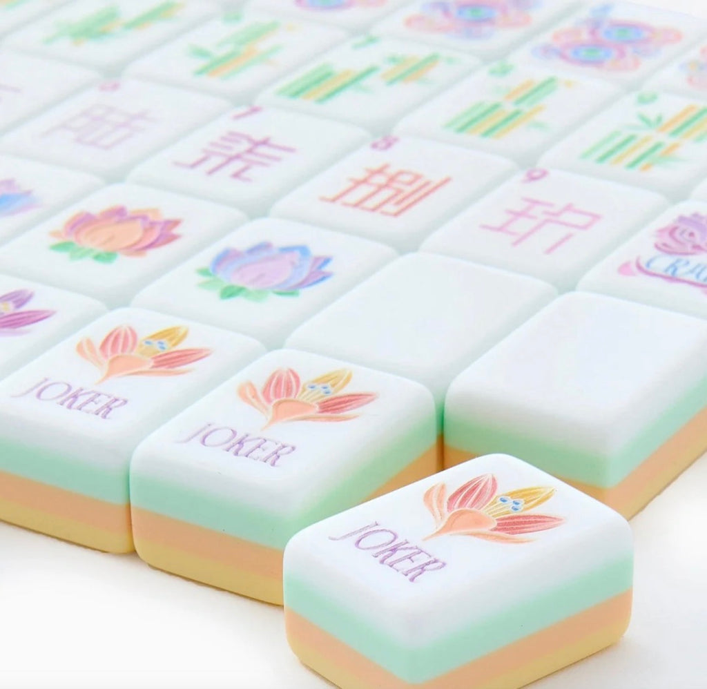4 Layer Light Yellow Back American Mahjong Tile Set
