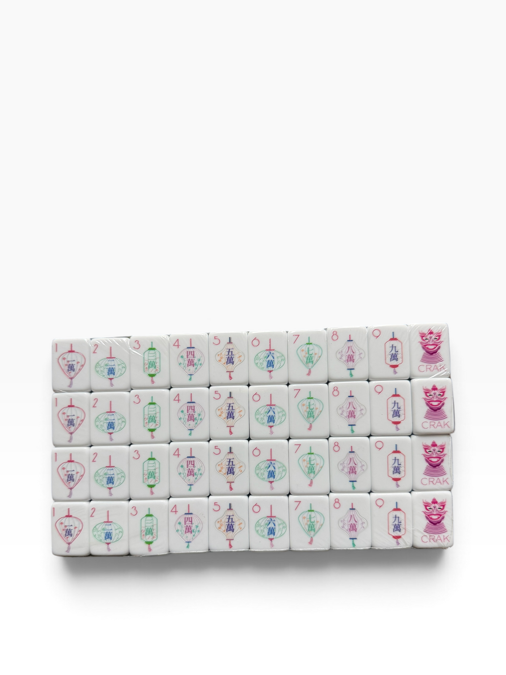 4 Layer Bright Green Back American Mahjong Tile Set