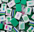 4 Layer Bright Green Back American Mahjong Tile Set