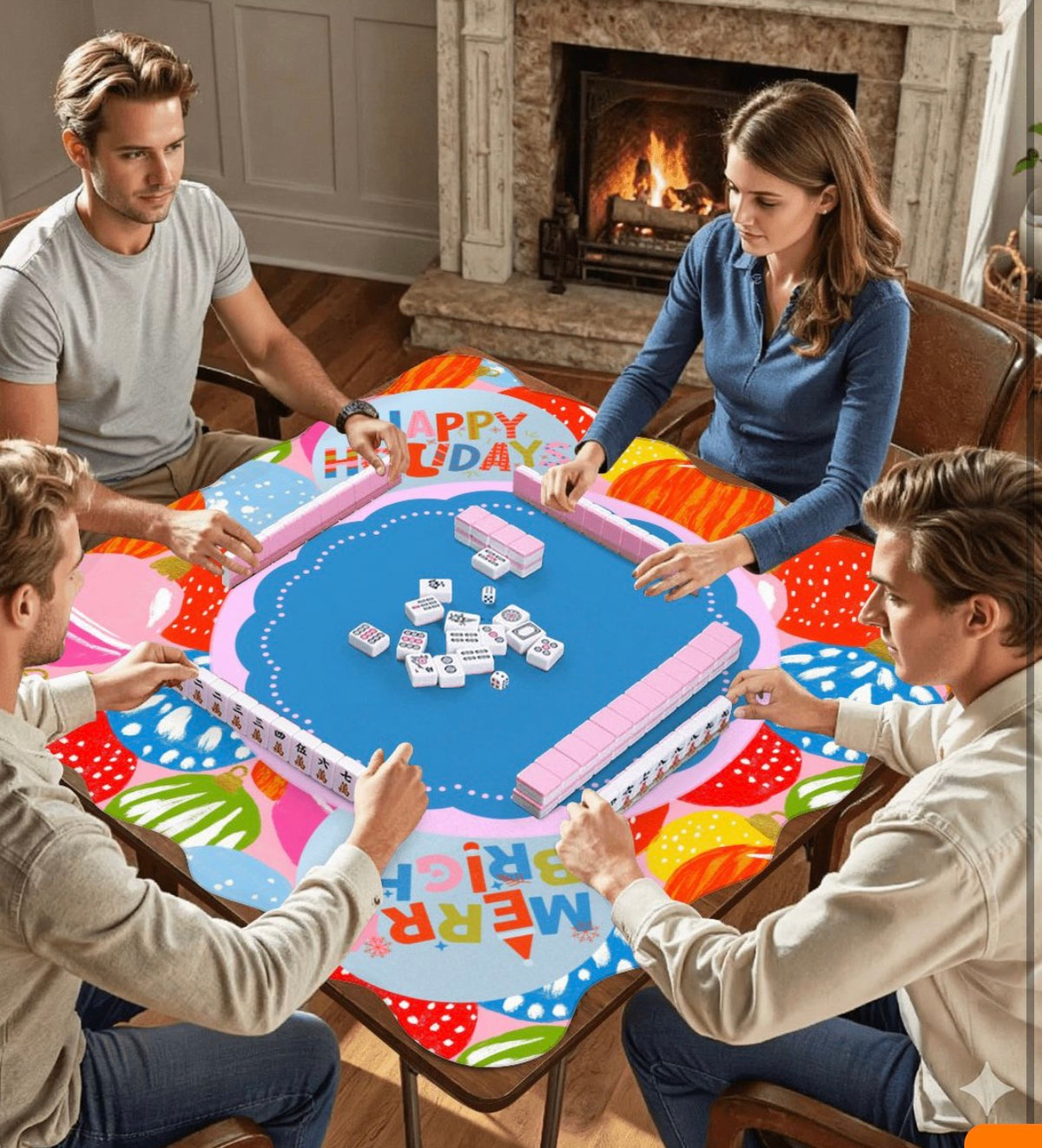Merry & Bright Scalloped Edge Mahjong Mat
