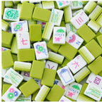 4 Layer Lime Green Back American Mahjong Tile Set